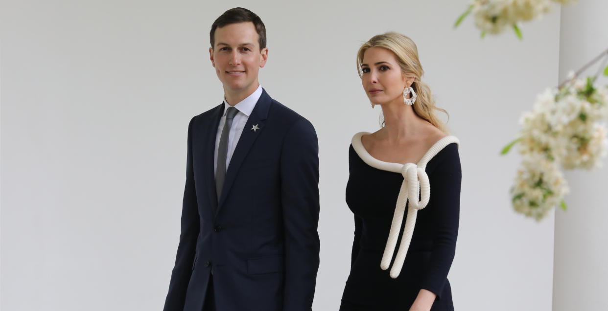 Ivanka Trump and Jared Kushner reportedly pretended to attend Karlie Kloss' second wedding bash [Photo: Getty]
