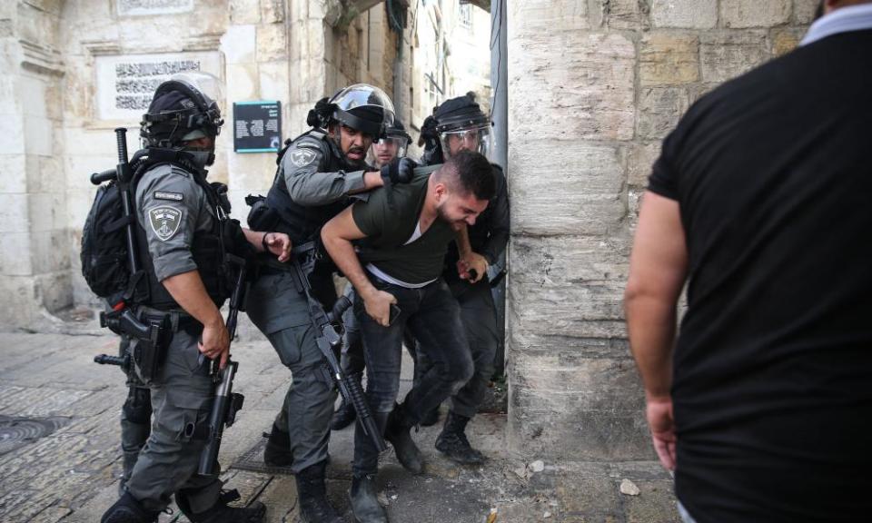 Israeli police near the Lion Gate of East Jerusalem.