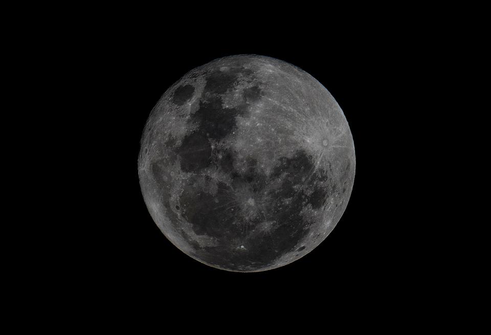 A full moon is pictured in the Lanus, Buenos Aires province, Argentina, on Oct. 31, 2020.