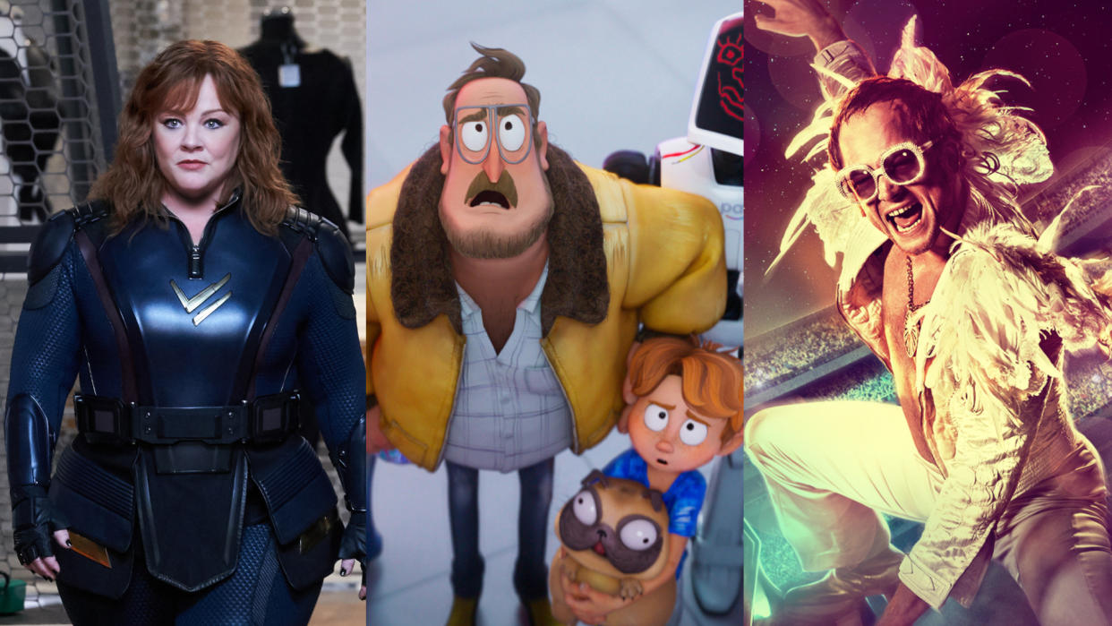 'Thunder Force', 'The Mitchells vs. The Machines' and 'Rocketman'. (Credit: Hopper Stone/Netflix/Paramount)