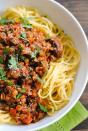 <p>Wait - that's <em>not</em> meat sauce?</p><p>Get the recipe from <a rel="nofollow noopener" href="http://foxeslovelemons.com/lentil-mushroom-ragu/" target="_blank" data-ylk="slk:Foxes Love Lemons;elm:context_link;itc:0;sec:content-canvas" class="link ">Foxes Love Lemons</a>.</p>