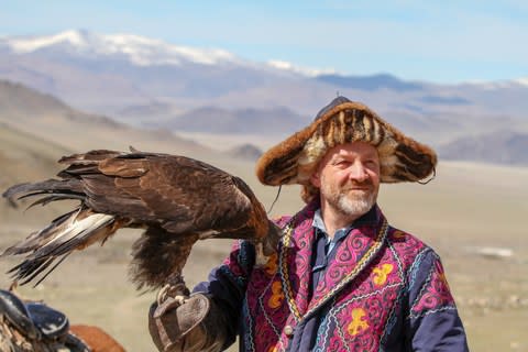 Mike Unwin becomes an honorary Kazakh eagle-hunter - Credit: MIKE UNWIN