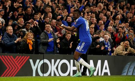 Football Soccer - Chelsea v Manchester City - FA Cup Fifth Round - Stamford Bridge - 21/2/16 Bertrand Traore celebrates scoring the fifth goal for Chelsea Action Images via Reuters / John Sibley