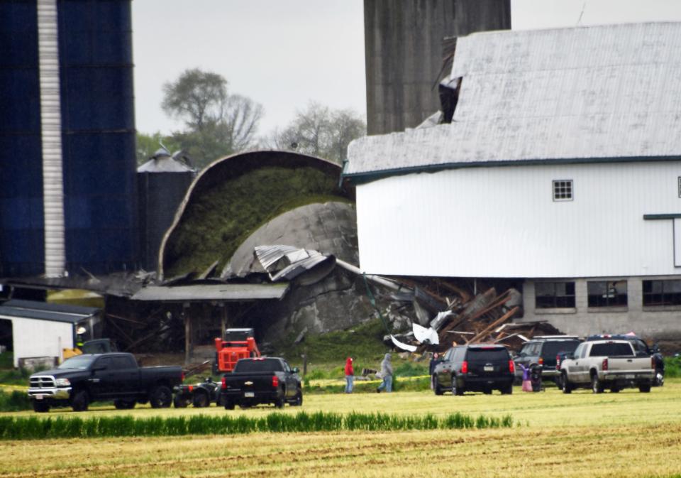 One person killed after a silo collapsed on at a South Annville Township barn Saturday morning, according to police.