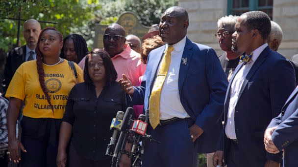 PHOTO: Attorney Ben Crump speaks at a news conference regarding the death of Brianna Grier on July 29, 2022, in Decatur, Ga. (Ron Harris/AP)