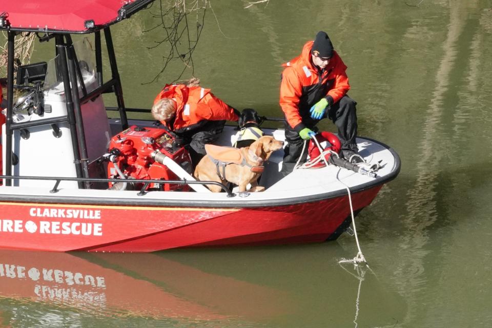 Crews searched the Red River in Clarksville for around two days after an SUV crashed into it early Sunday morning. A man's body was recovered Tuesday, with the help of search dogs, Clarksville police said.