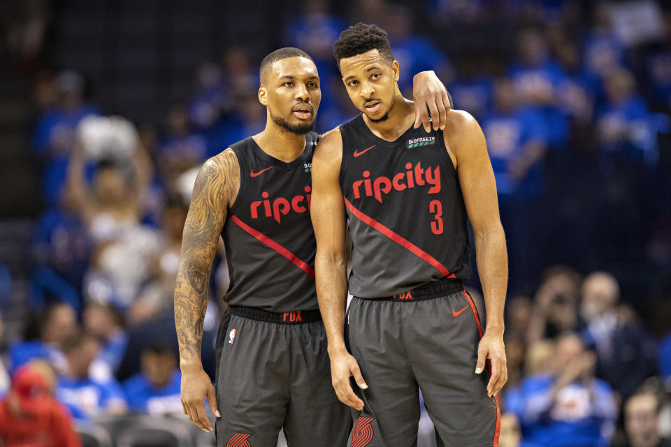 With the Blazers, Damian Lillard and CJ McCollum had been among the NBA's best backcourt pairings since 2015. (Wesley Hitt/Getty Images)