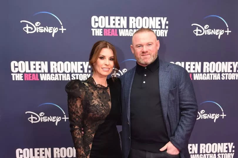 Coleen Rooney and husband Wayne attend the screening of 'The Real Wagatha Story' at the Everyman Cinema Liverpool. (Photo: Andrew Teebay).