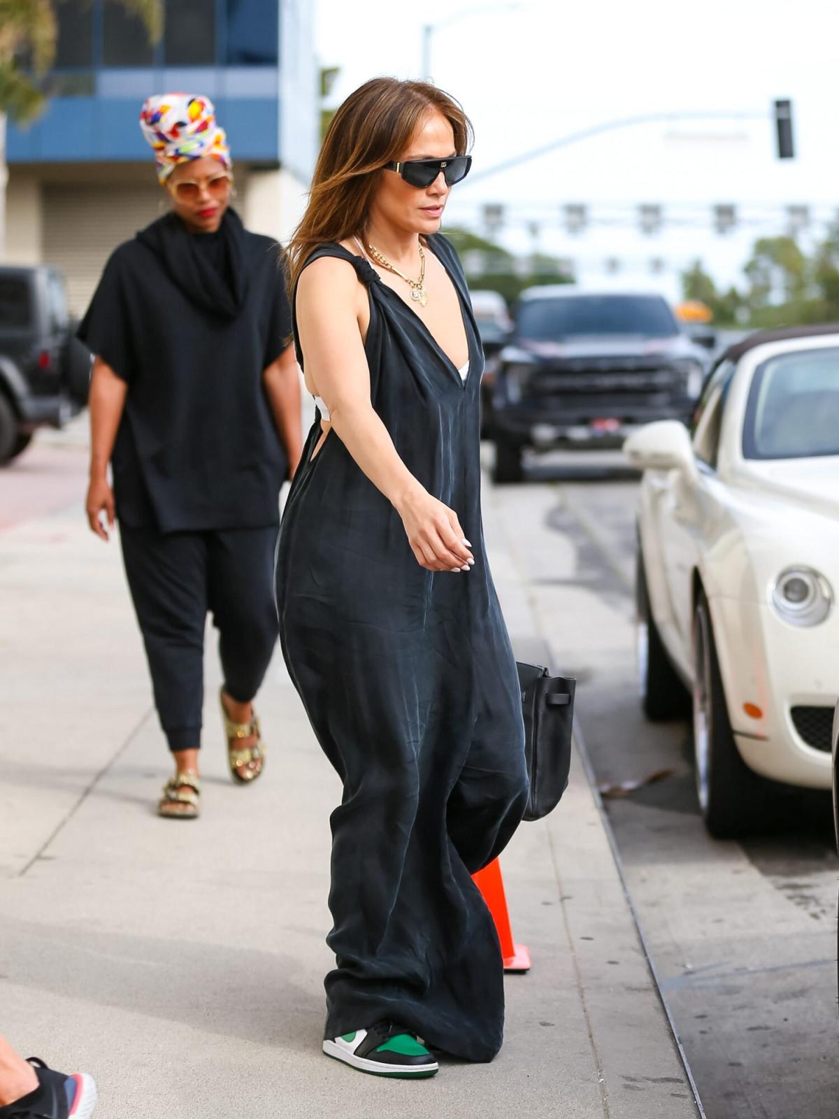 Los Angeles Apparel Tank Thong Bodysuit, Jennifer Lopez Wears a Plunging  Black Bodysuit With a Striking High-Leg Cut