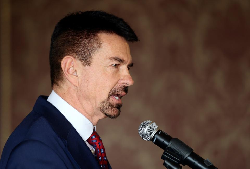 Rep. Jefferson Burton, R-Salem, talks about national security during a press conference at the Capitol in Salt Lake City on Monday, Feb. 12, 2024. | Kristin Murphy, Deseret News