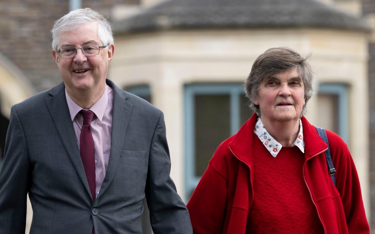 Mark Drakeford with his wife Clare - Matthew Horwood