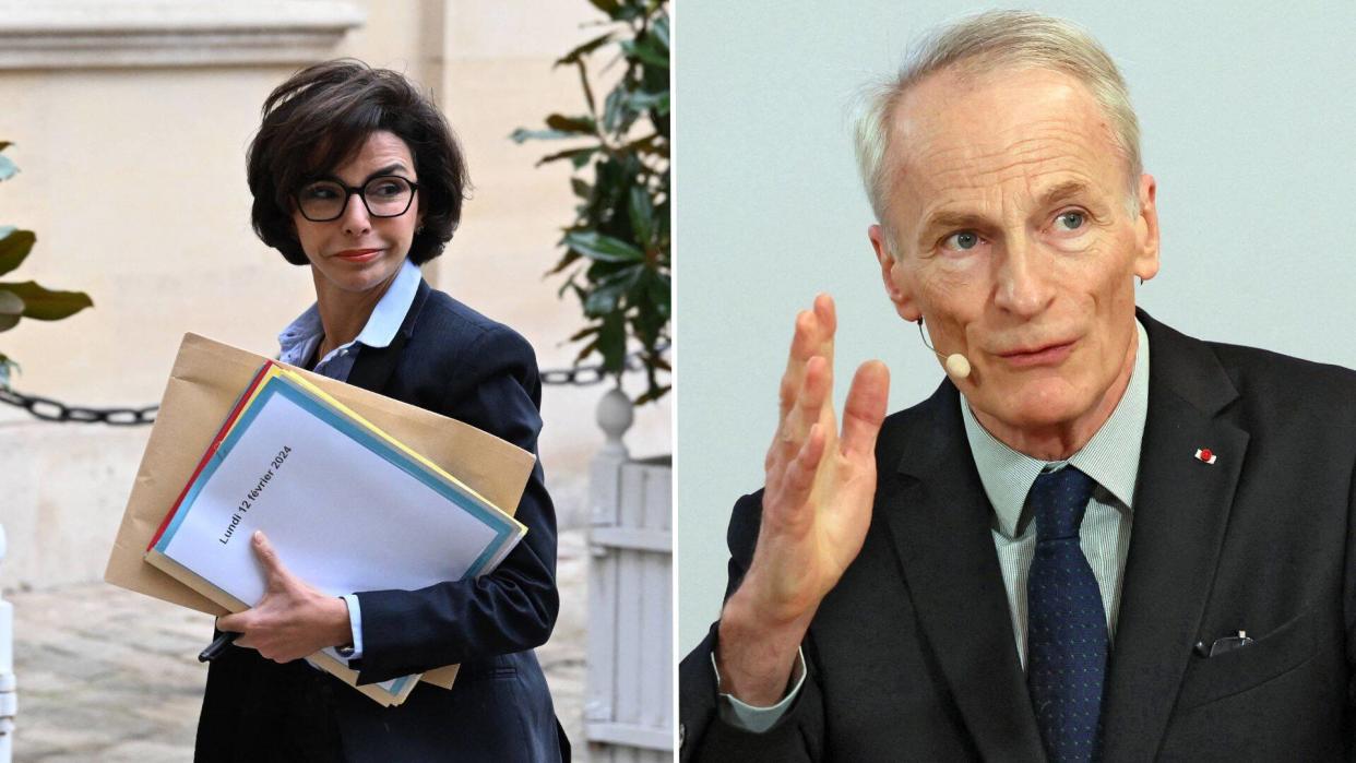 Rachida Dati, ministre de la Culture (à gauche), Jean-Dominique Senard, patron de Renault (à droite) 