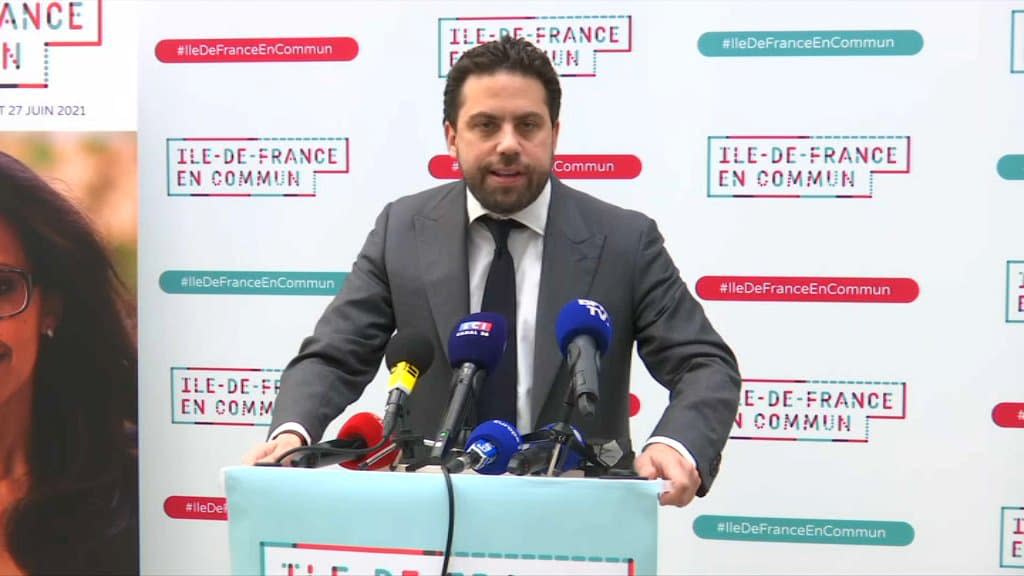 Patrick Klugman, avocat de la liste Île-de-France en commun, lors d'une conférence de presse le 24 mai 2021. - BFMTV