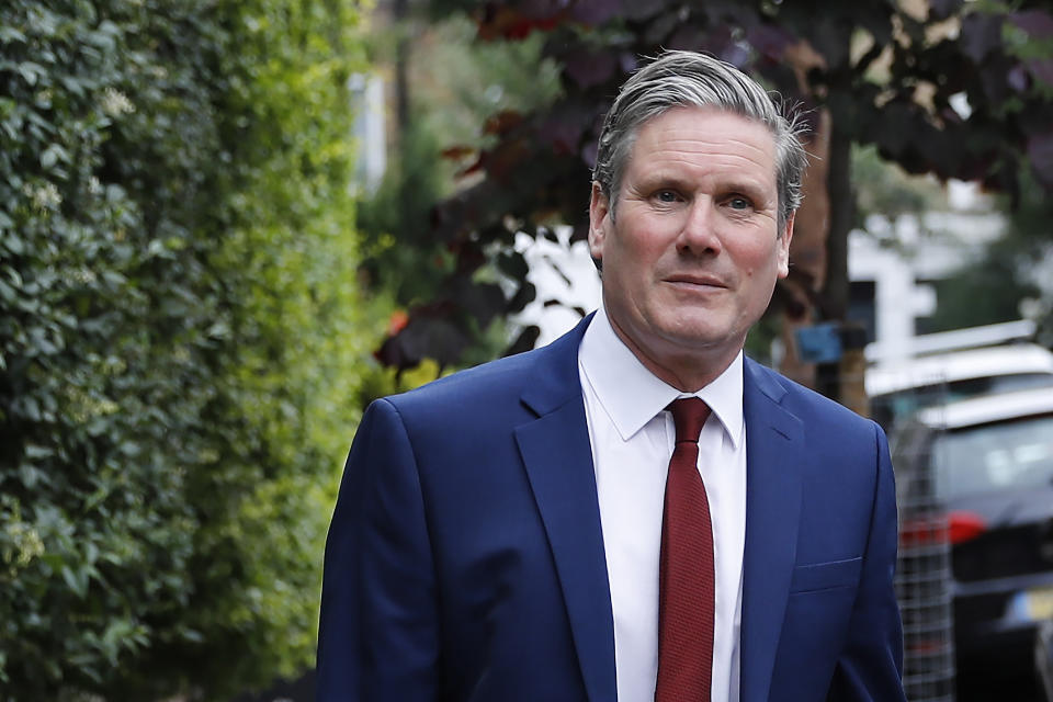 Oppossition Labour party leader Keir Starmer leaves his home in London on June 3, 2020, to attend Prime Minister's Questions (PMQs) in the Houses of Parliament. -  (Photo by Tolga AKMEN / AFP) (Photo by TOLGA AKMEN/AFP via Getty Images)