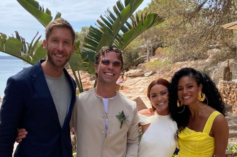 Scots DJ Calvin Harris and Vick Hope attended the wedding of BBC Radio 1 star Arielle Free and George Pritchard -Credit:Instagram