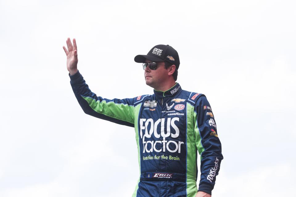 NASCAR Cup Series driver Erik Jones (a Byron native) is introduced before the FireKeepers Casino 400 on Aug. 7, 2022 at Michigan International Speedway in Brooklyn.