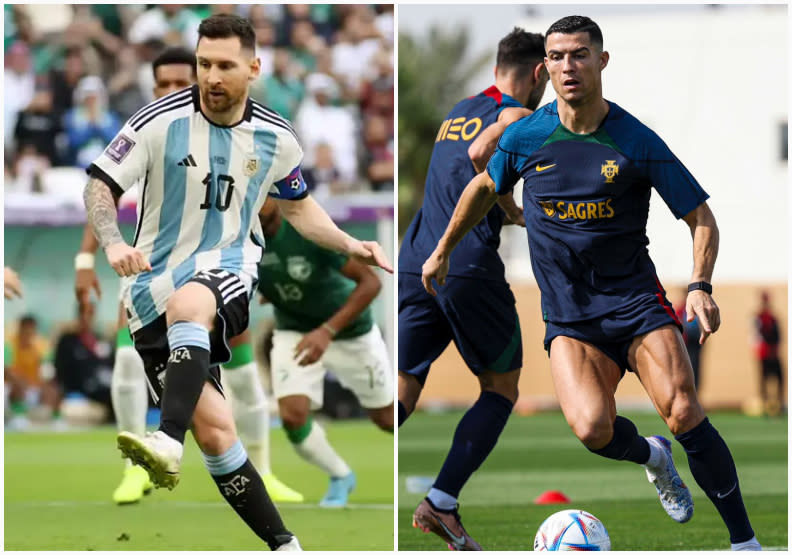 本屆世足將會是阿根廷球王梅西（左）、葡萄牙隊球星C羅（右）最後一戰。取自FIFA官網、@Cristiano