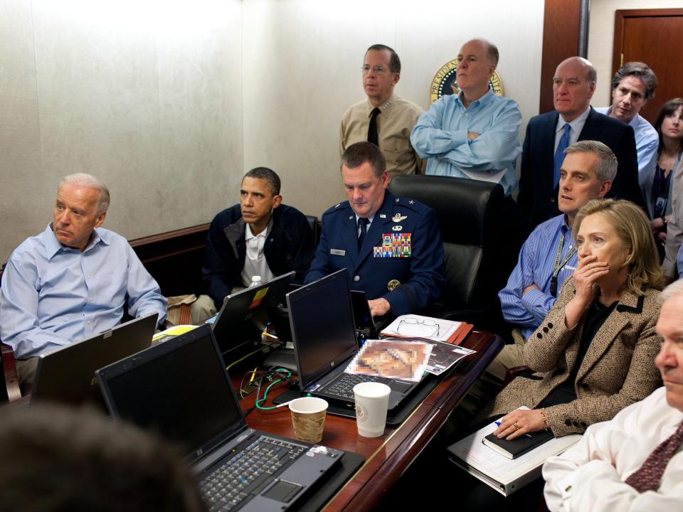 Obama during Osama Bin Laden campaign.