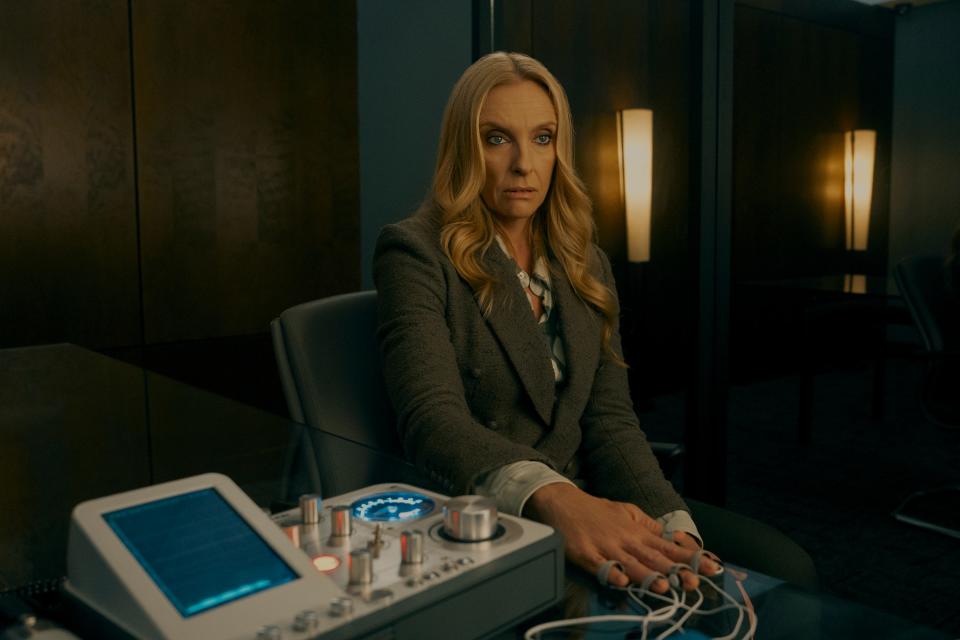 Toni Collette (Margot Cleary) in a scene from the Amazon Prime Video series "The Power."
