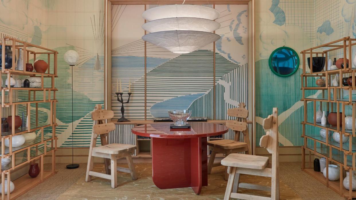  De Gournay blue living room at WOW!House Chelsea Harbour 