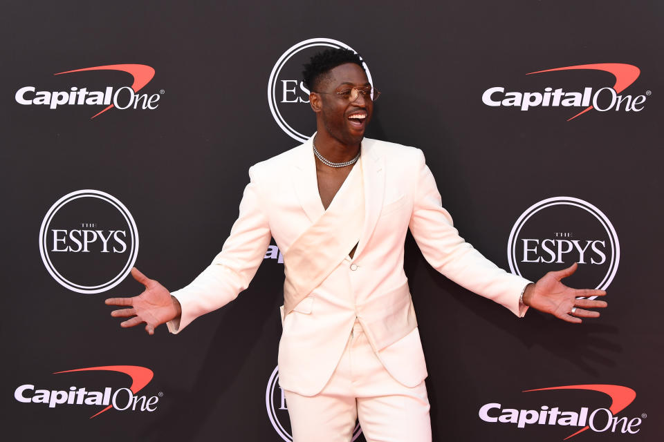 THE 2019 ESPYS PRESENTED BY CAPITAL ONE - The world's best athletes and biggest stars will join host Tracy Morgan for "The 2019 ESPYS presented by Capital One." The star-studded evening celebrates the best moments from the year in sports and will air live from the Microsoft Theater in Los Angeles on WEDNESDAY, JULY 10 (8:00-11:00 p.m. EDT), on ABC. (Image Group LA via Getty Images) DWYANE WADE