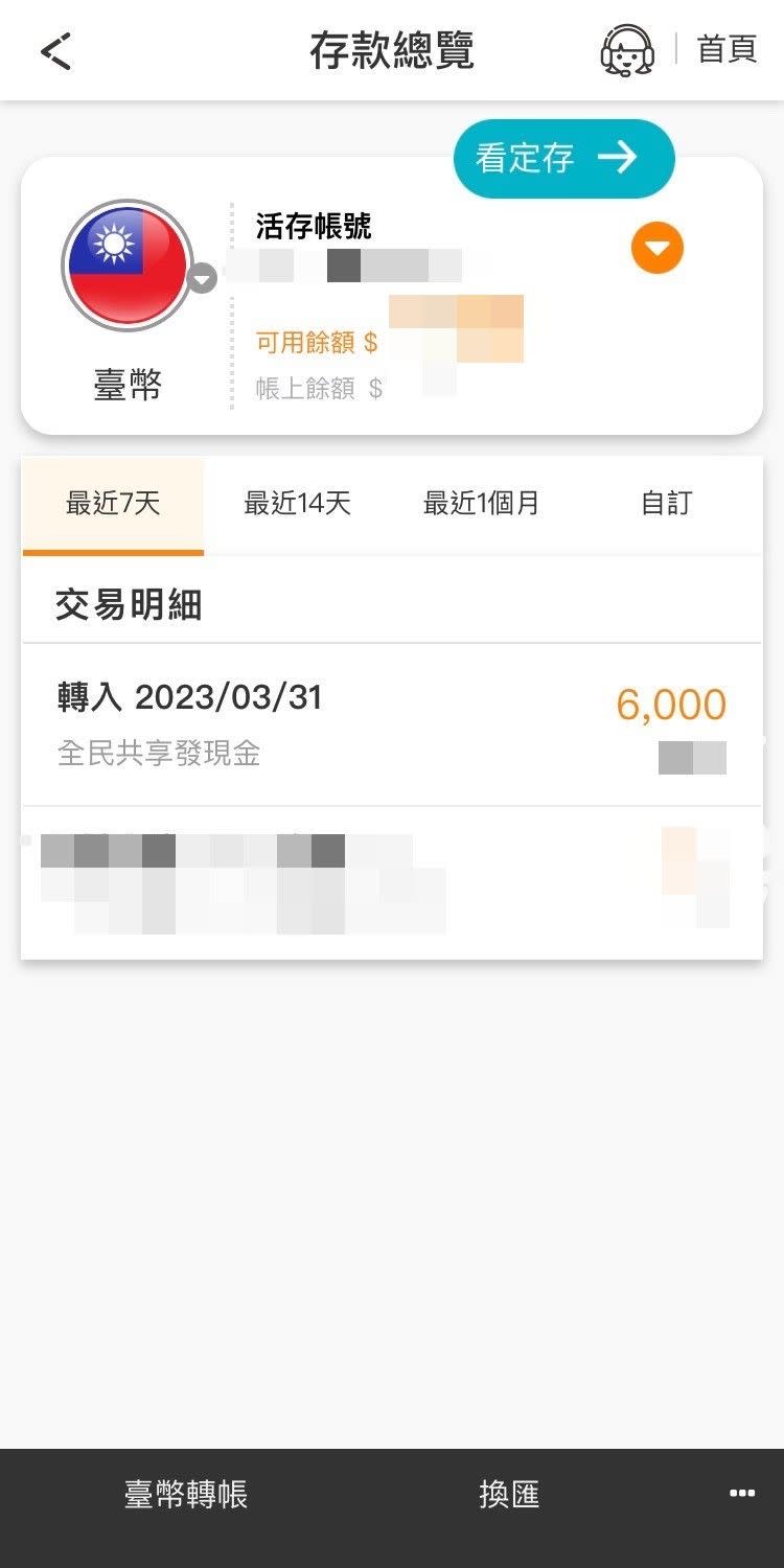 已經有民眾領到普發6,000元。（讀者提供）