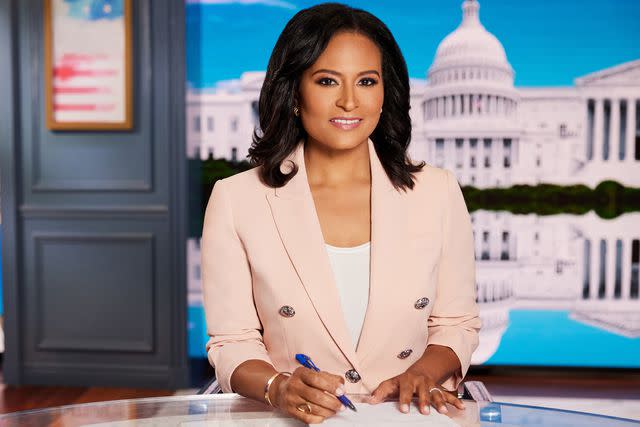 <p>Courtesy of NBC News</p> Kristen Welker as the host of 'Meet the Press'