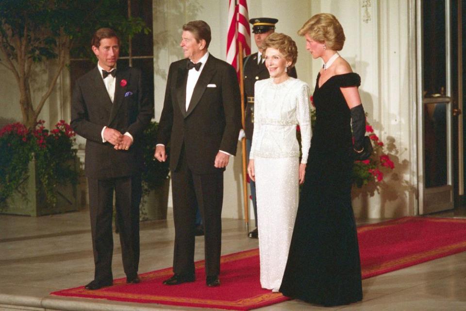 Prince Charles and Princess Diana with President Ronald Reagan and First Lady Nancy Reagan at a White House dinner on Nov. 9, 1985 | Bettmann/Getty