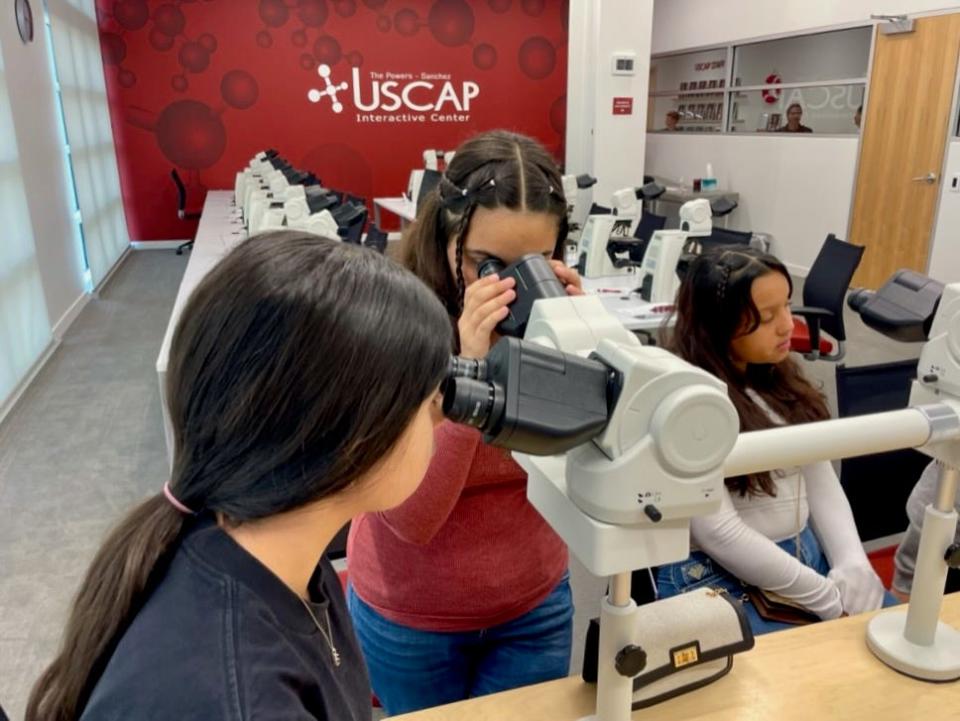 Eighth graders from Painted Hills Middle School in Desert Hot Springs recently learned what it takes to be a pathologist from experts at the United States and Canadian Academy of Pathology in Palm Springs.