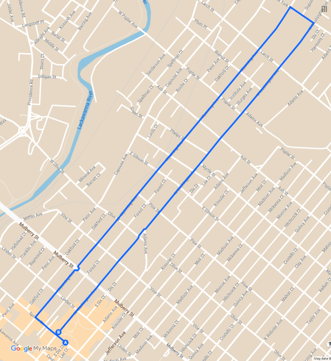 Race Route: Courtesy of the Scranton Police Department