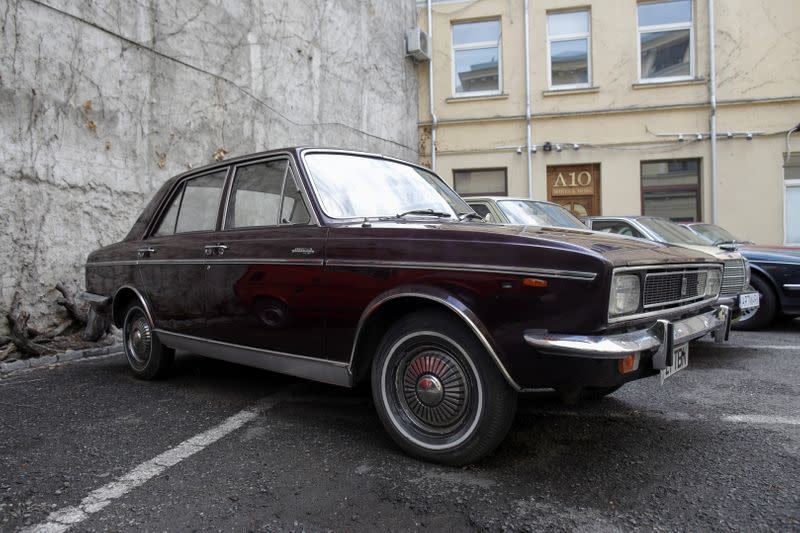 Paykan Hillman-Hunter limousine received by late communist Romania's dictator Ceausescu is parked at Artmark auction house in Bucharest