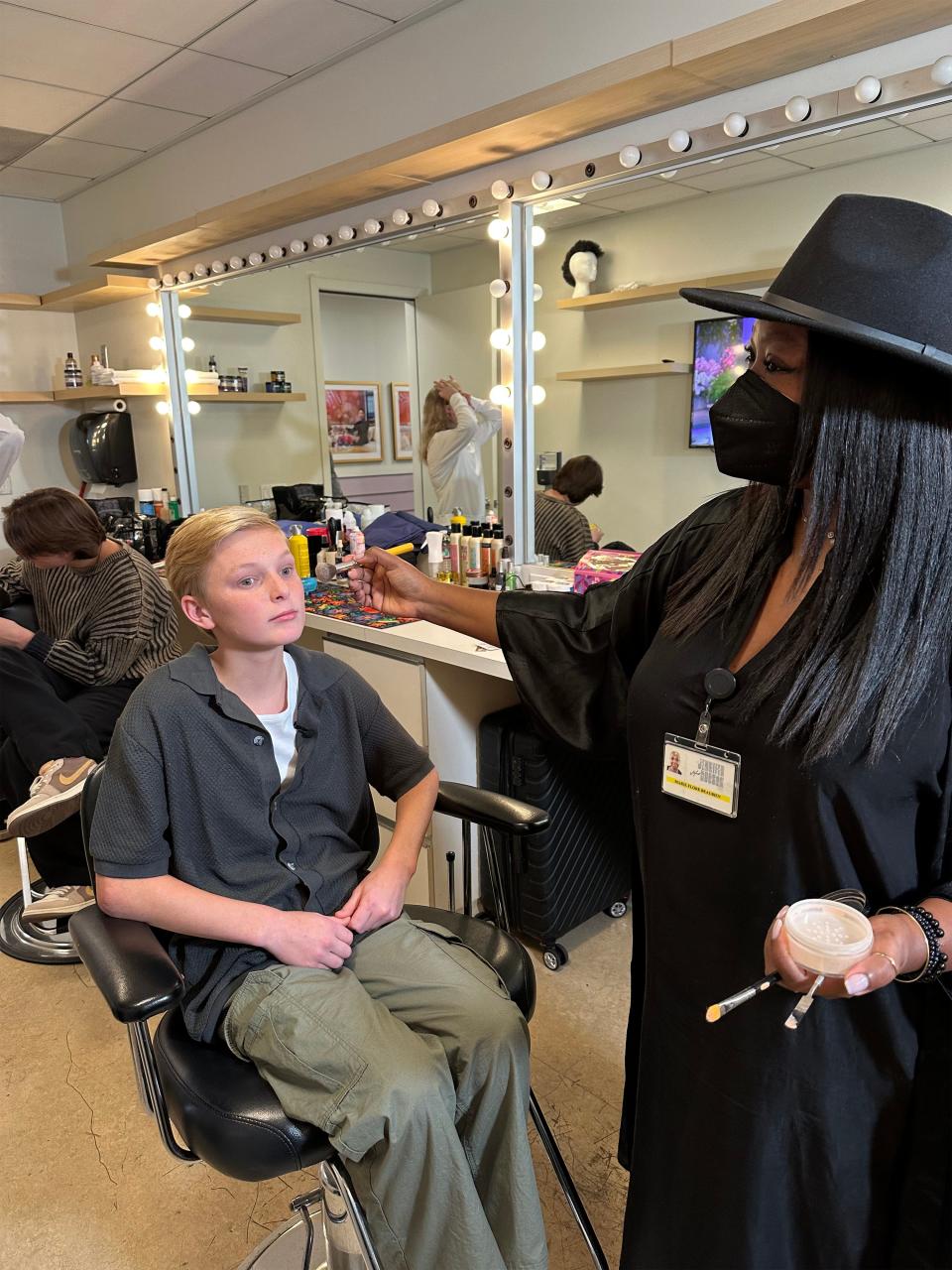 Reid Wilson, 14, of Montgomery gets his makeup done before an appearance on "The Jennifer Hudson Show."