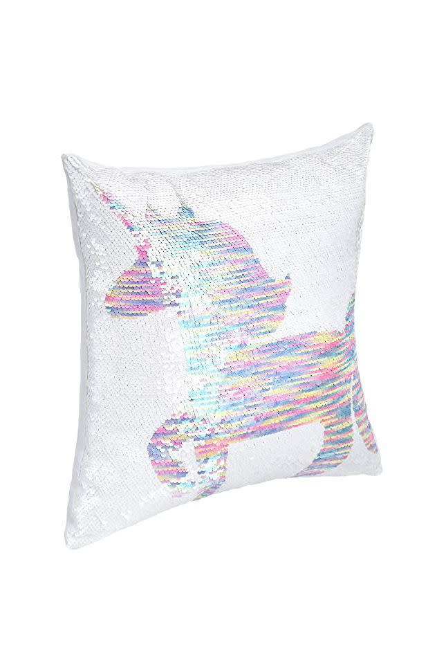 6) Unicorns & Rainbows Decorative Pillow