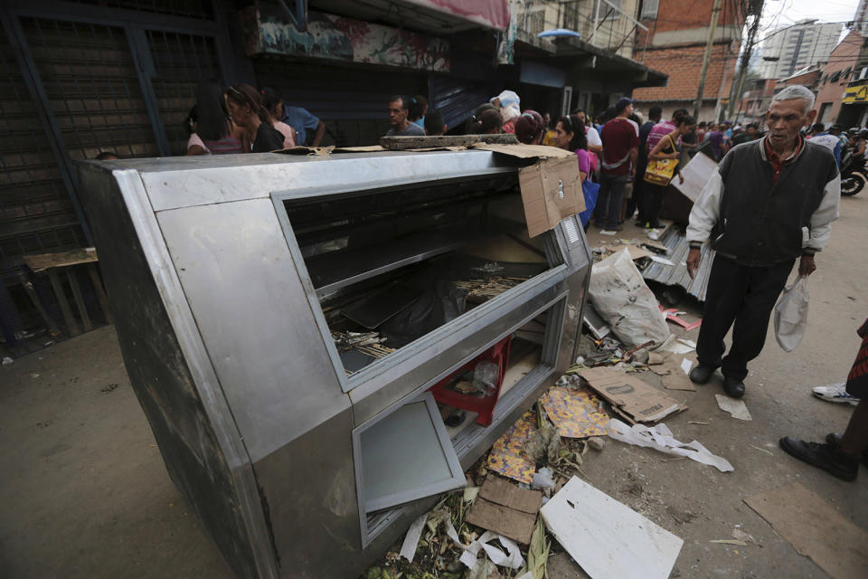 Refrigerator destroyed in Venezuela looting