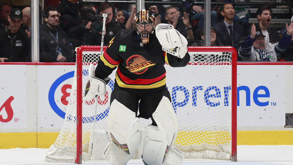 Expect Canucks goalie Thatcher Demko to regain his form this season. (Photo by Jeff Vinnick/NHLI via Getty Images)