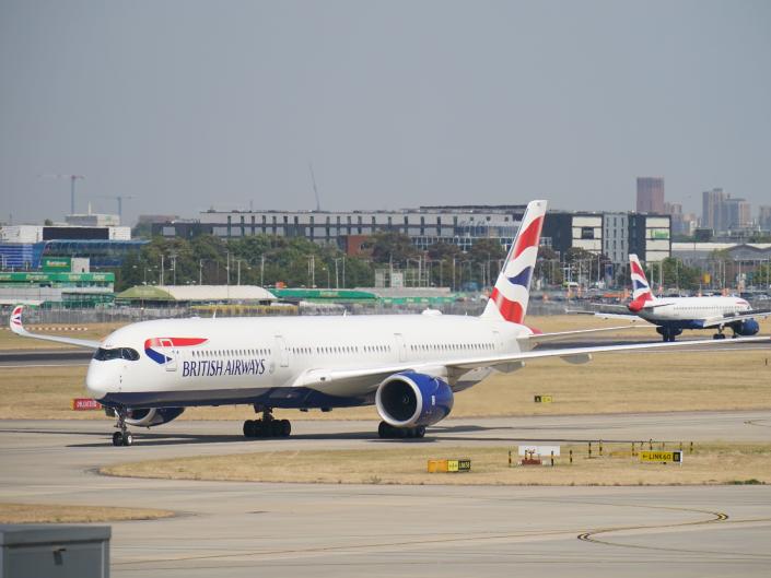British Airways planes at Heathrow airport.