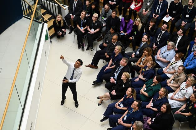 Prime minister Rishi Sunak during a Q&A session at Teesside University on Monday.