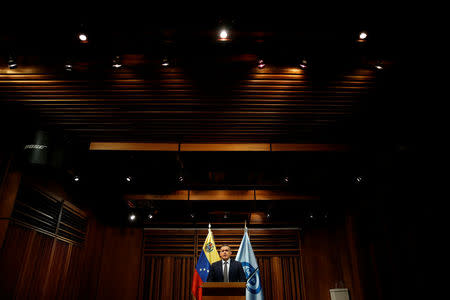 Venezuela's Chief Prosecutor Tarek William Saab talks to the media during a news conference in Caracas, Venezuela November 30, 2017. REUTERS/Carlos Garcia Rawlins