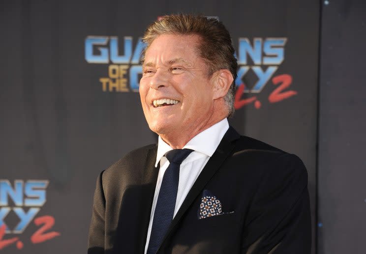 David Hasselhoff at the premiere of <em>Guardians of the Galaxy Vol. 2</em>