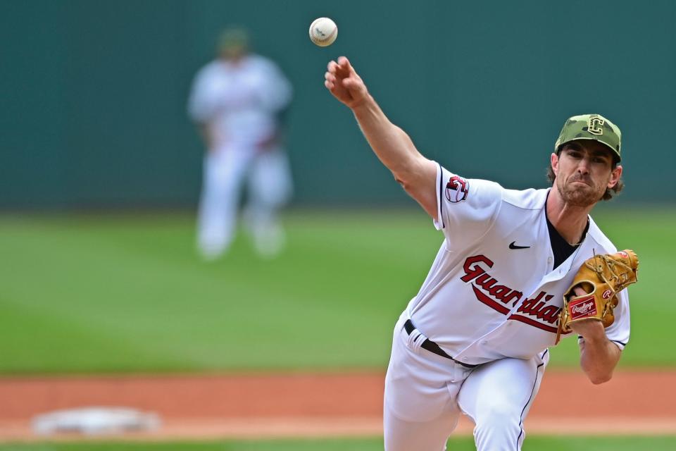 Guardians starting pitcher Shane Bieber made a strong start on Sunday and believes his fortunes and those of the team are heading in the right direction. [David Dermer/Associated Press]