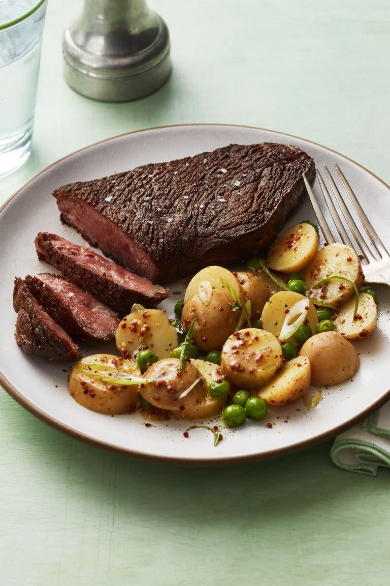 Seared Steak and Potato Salad with Peas and Radishes