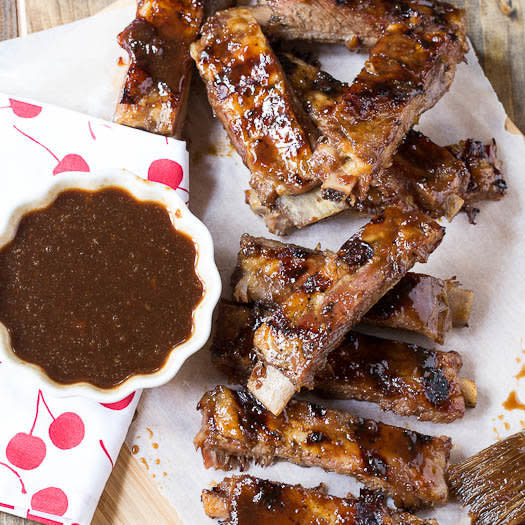 <strong>Get the <a href="http://spicysouthernkitchen.com/grilled-spareribs-cherry-cola-glaze/" target="_blank">Grilled Spareribs with Cherry Cola Glaze recipe</a> from Spicy Southern Kitchen</strong>