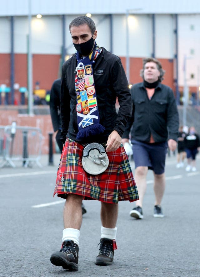 Fans watch Croatia v Scotland