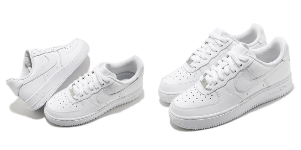 小白鞋推薦：NIKE Air Force1皮革小白鞋，NT$3,211。說到經典小白鞋絕對不能錯過NIKE Air Force1，簡單的線條和乾淨的設計圖片來源：Yahoo奇摩購物中心