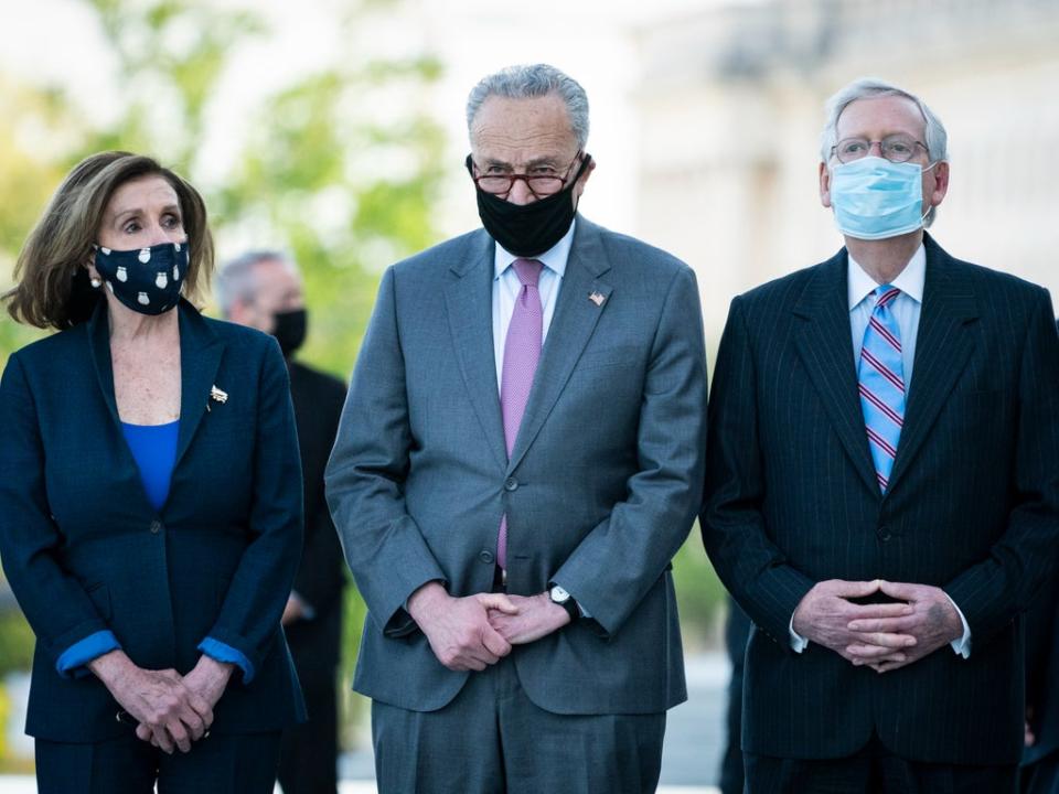 Nancy Pelosi, Chuck Schumer y Mitch McConnell (EPA-EFE)