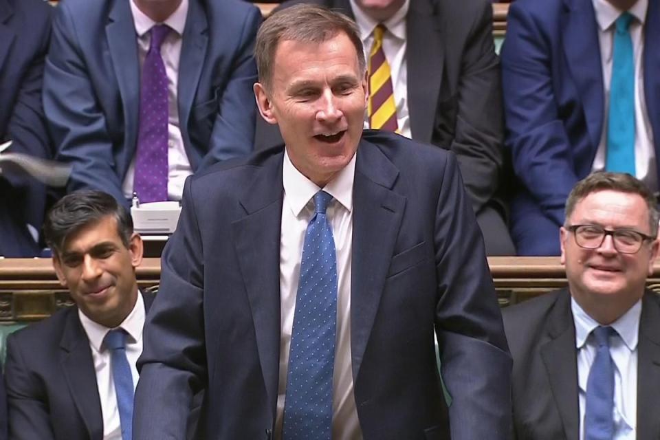 Chancellor of the Exchequer Jeremy Hunt delivered his autumn statement in the House of Commons (House of Commons/PA) (PA Wire)