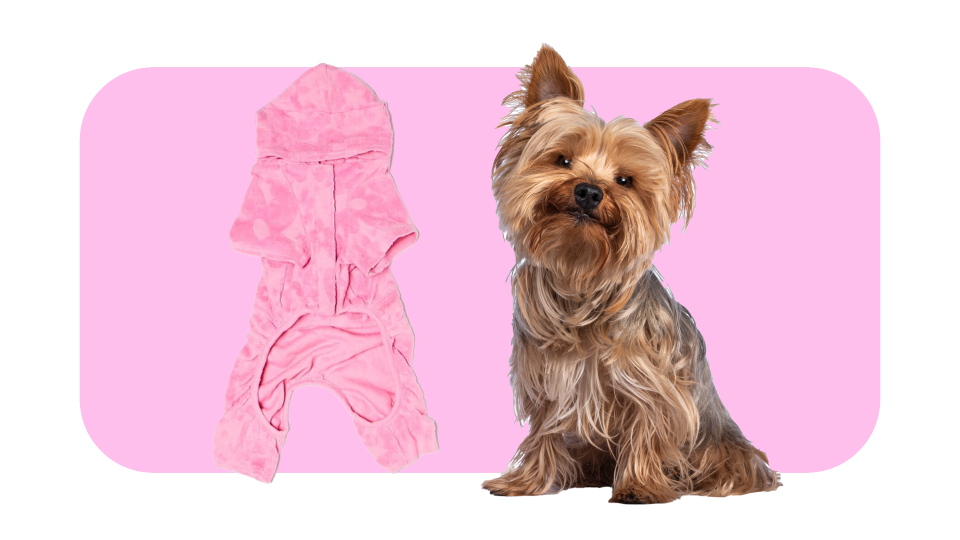 Barbie the Veterinarian would definitely approve of this bubblegum pink jumpsuit for your fur baby.