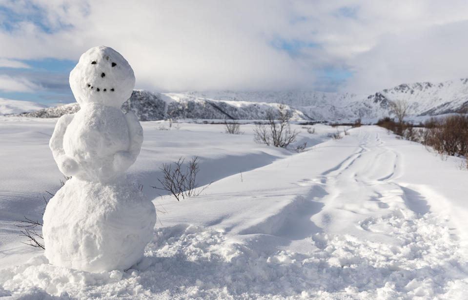 The polar air blast is expected to bring with it frost and snow as far north as Queensland this weekend. A stock image of a snowman on a bed of snow.