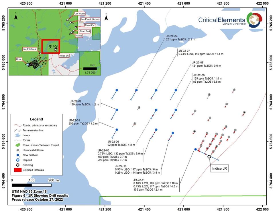 Critical Elements Lithium Corporation, Thursday, October 27, 2022, Press release picture