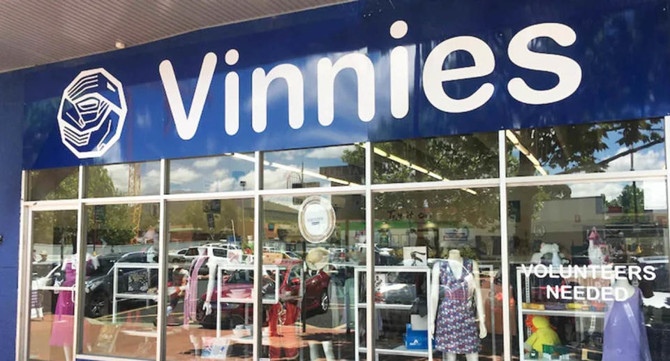 Vinnies shop front. 